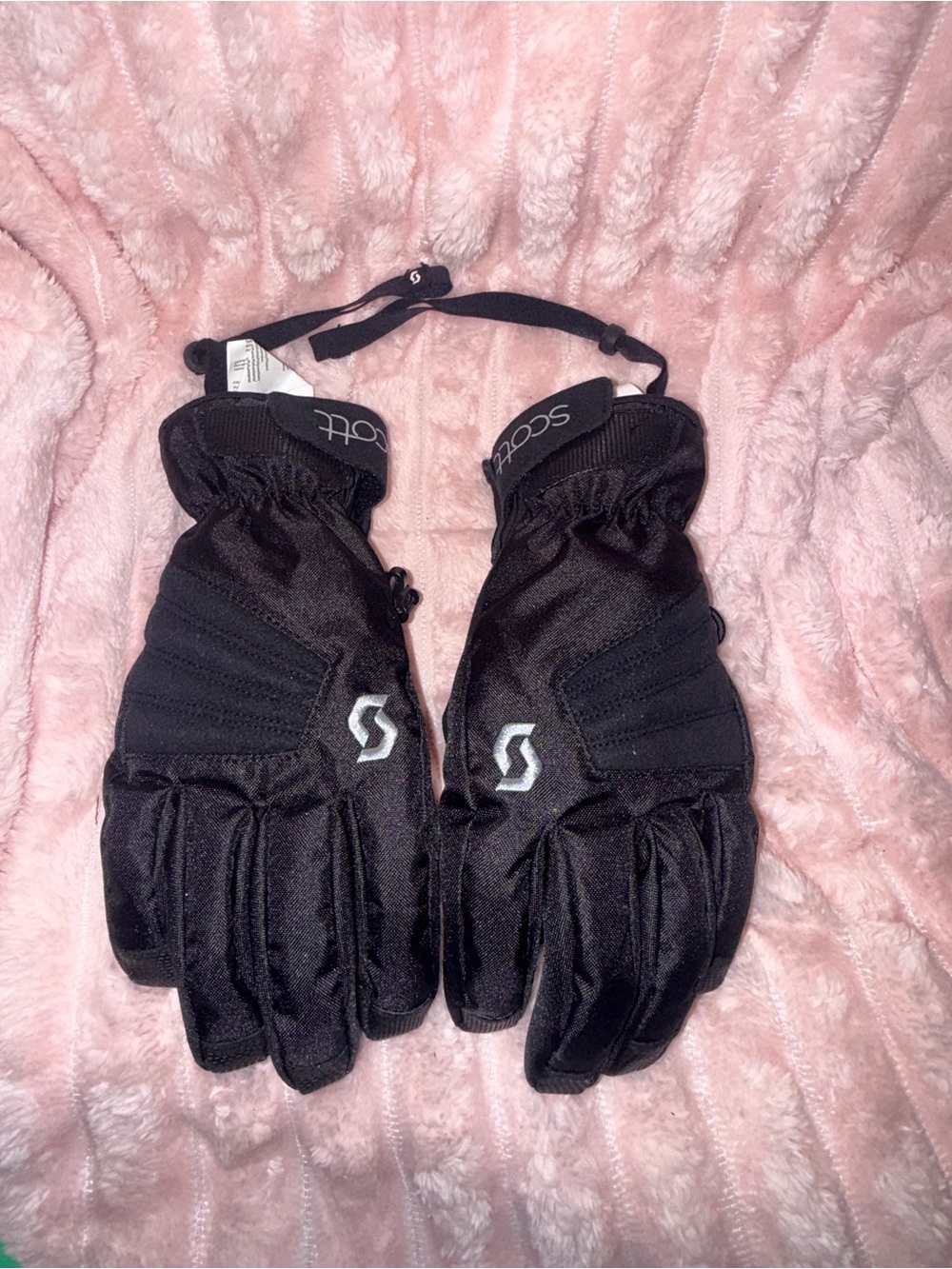 Scott Black Ski Gloves with Logo